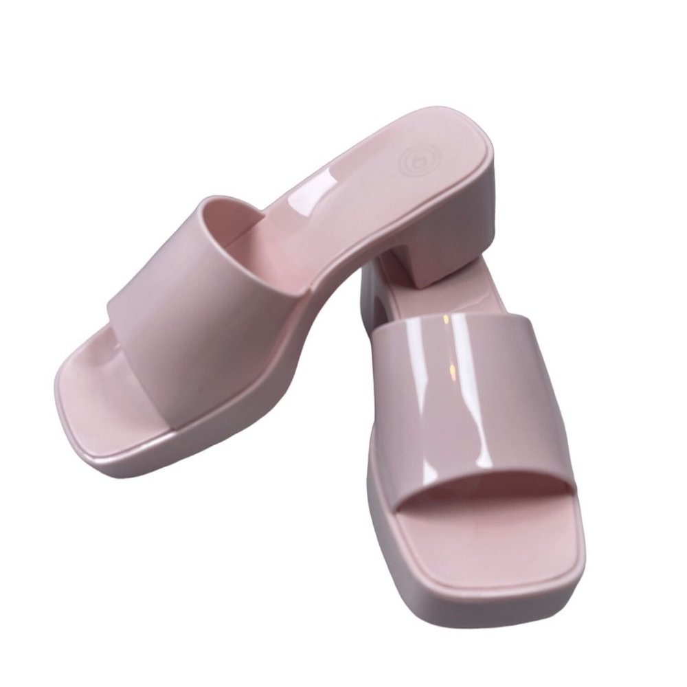 Urban Outfitters UO Pink Jelly Slip-on Mules Sandals Women Sz 6 - Picture 3 of 7